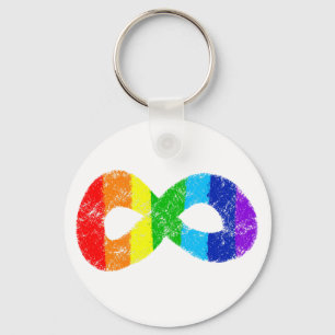 Neurodiversity Autism Awareness Acceptance Rainbow Keychain