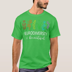 Neurodiversity Autism Awareness ADHD Flower Autism T-Shirt
