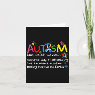 Neurodiversity Autism Awareness Noun Definition Me Card