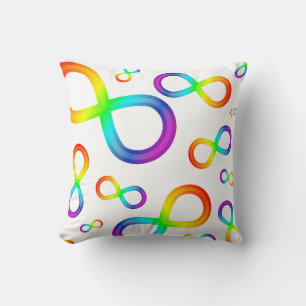 Neurodiversity Autism Rainbow Infinity Symbol Throw Pillow