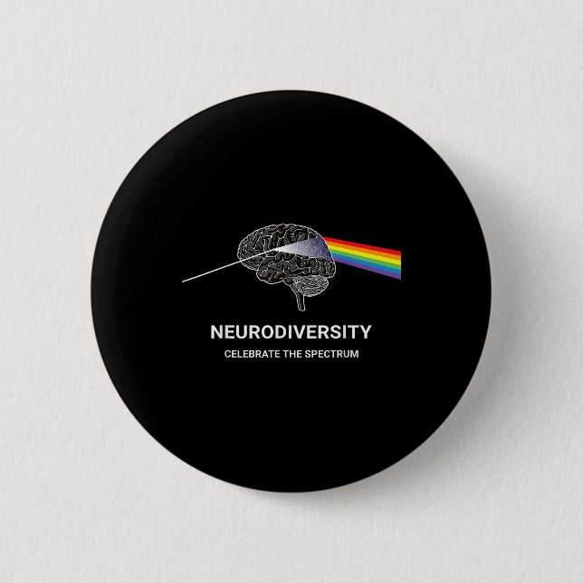Neurodiversity Autism Spectrum Asd Adhd Rainbow 2 Inch Round Button (Front)