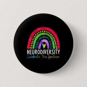 Neurodiversity Autism Spectrum Asd Adhd Rainbow Bo 2 Inch Round Button