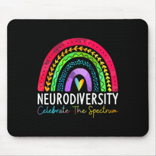 Neurodiversity Autism Spectrum Asd Adhd Rainbow Bo Mouse Pad