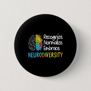 Neurodiversity Autism Spectrum Asd Adhd Rainbow Br 2 Inch Round Button