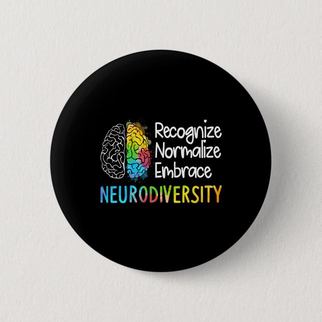 Neurodiversity Autism Spectrum Asd Adhd Rainbow Br 2 Inch Round Button (Front)