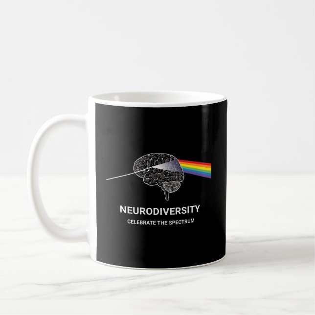Neurodiversity Autism Spectrum Asd Adhd Rainbow Br Coffee Mug (Left)