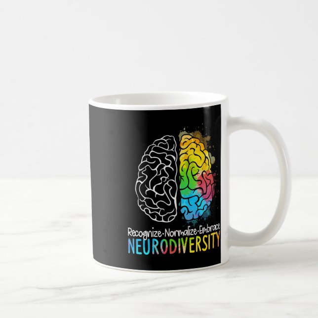 Neurodiversity Autism Spectrum Asd Adhd Rainbow Br Coffee Mug (Right)