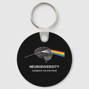 Neurodiversity Autism Spectrum ASD ADHD Rainbow Br Keychain