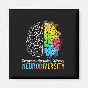 Neurodiversity Autism Spectrum Asd Adhd Rainbow Br Magnet