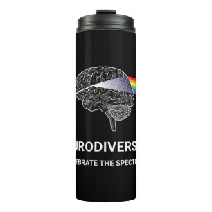 Neurodiversity Autism Spectrum ASD ADHD Rainbow Br Thermal Tumbler