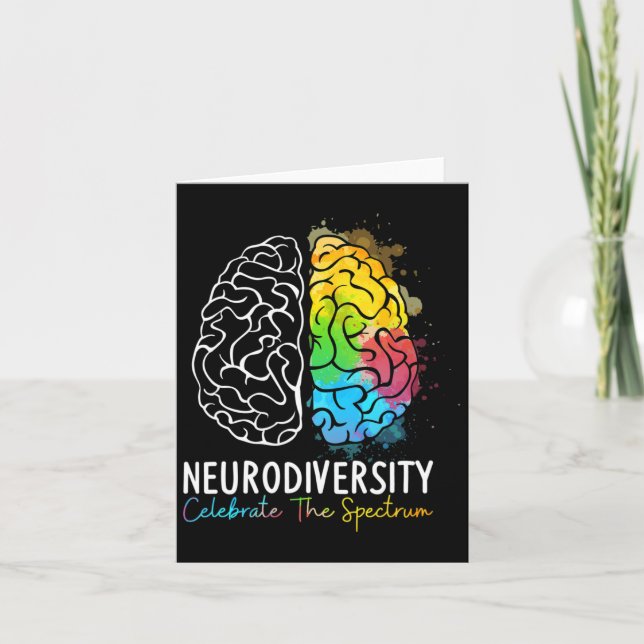 Neurodiversity - Autism Spectrum Asd Adhd Rainbow  Card (Front)