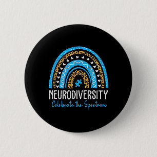 Neurodiversity Autism Spectrum Asd Adhd Rainbow Le 2 Inch Round Button