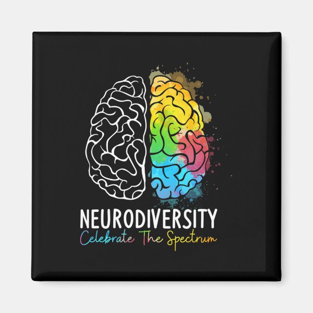 Neurodiversity - Autism Spectrum Asd Adhd Rainbow  Magnet (Front)
