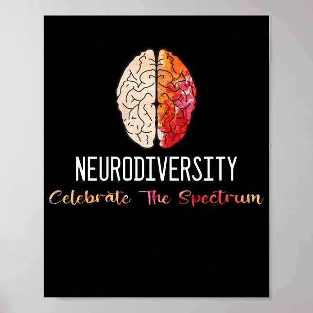 Neurodiversity Autism Spectrum ASD ADHD Rainbow Poster (Front)