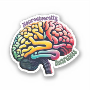 Neurodiversity Awareness Colourful Brain 