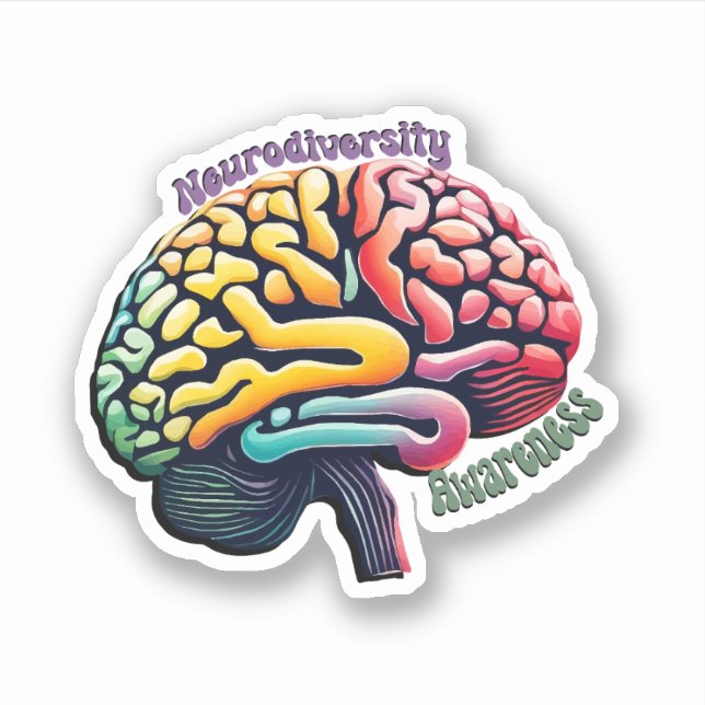 Neurodiversity Awareness Colourful Brain  (Front)