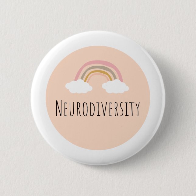 Neurodiversity badge 2 inch round button (Front)