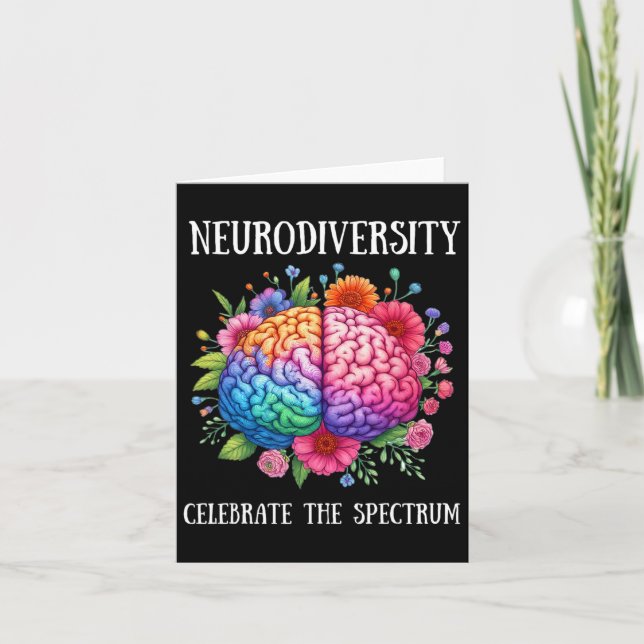 Neurodiversity Brain Adhd Awareness Asd Autism  Card (Front)