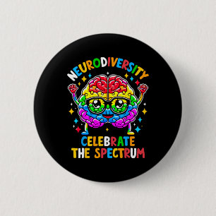 Neurodiversity Brain Autism Awareness 2 Inch Round Button