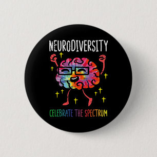 Neurodiversity Brain Autism Awareness Asd Adhd Men 2 Inch Round Button
