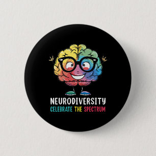 Neurodiversity Brain Autism Awareness Asd Adhd Men 2 Inch Round Button