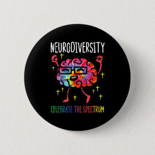 Neurodiversity Brain Autism Awareness Asd Adhd Men 2 Inch Round Button