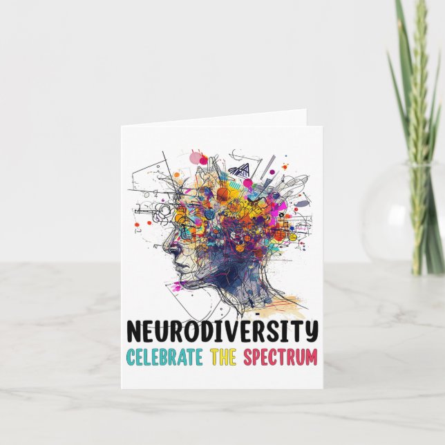 Neurodiversity Brain Autism Awareness Asd Adhd Men Card (Front)