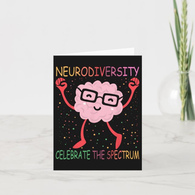 Neurodiversity Brain Autism Awareness Asd Adhd Men Card (Front)