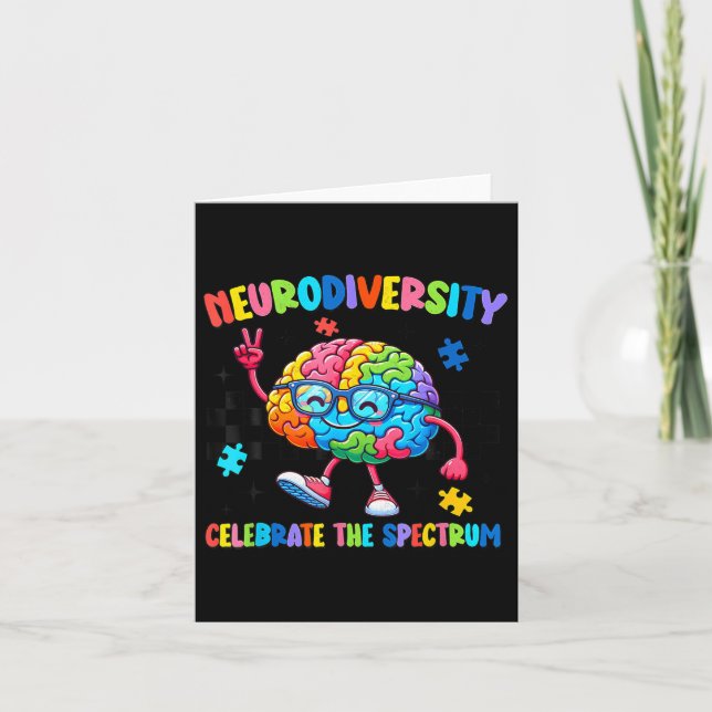 Neurodiversity Brain Autism Awareness Asd Adhd Men Card (Front)