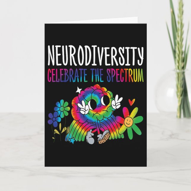 Neurodiversity Brain Autism Awareness Asd Adhd Men Card (Front)