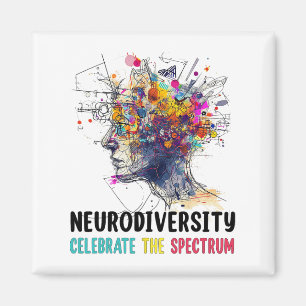 Neurodiversity Brain Autism Awareness Asd Adhd Men Magnet