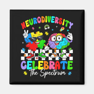 Neurodiversity brain autism awareness asd adhd men magnet
