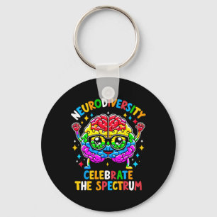 Neurodiversity Brain Autism Awareness  Keychain