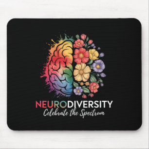 Neurodiversity Brain Floral Celebrate The Spectrum Mouse Pad
