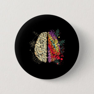 Neurodiversity Brain Mental Health Autism Awarenes 2 Inch Round Button