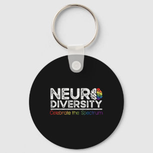 Neurodiversity Celebrate Mental Health Adhd Autism Keychain