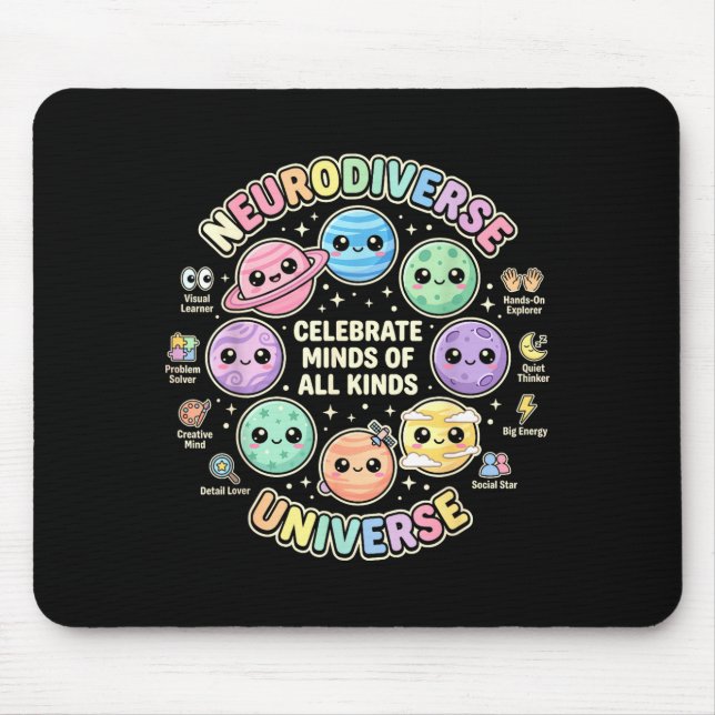 Neurodiversity celebrate minds of kinds for sped mouse pad (Front)