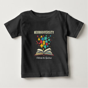 Neurodiversity Celebrate the Spectrum Book Autism Baby T-Shirt