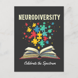 Neurodiversity Celebrate the Spectrum Book Autism  Postcard