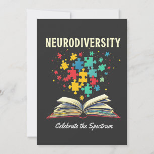 Neurodiversity Celebrate the Spectrum Book Autism  Thank You Card
