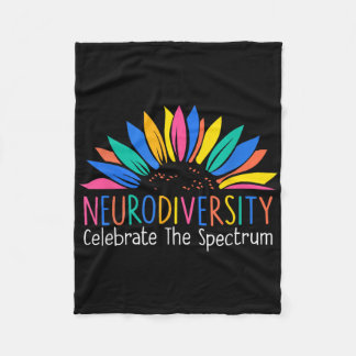 Neurodiversity Celebrate The Spectrum Brain Autism Fleece Blanket