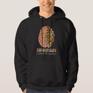 Neurodiversity celebrate the spectrum Brain Autism Hoodie