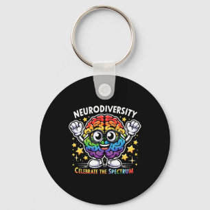 Neurodiversity Celebrate The Spectrum Brain Autism Keychain