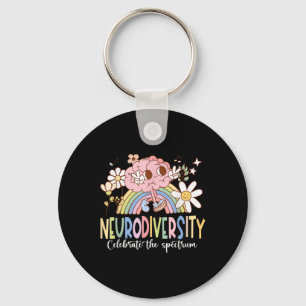 Neurodiversity Celebrate The Spectrum Brain Autism Keychain