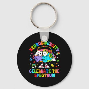 Neurodiversity Celebrate The Spectrum Brain Autism Keychain