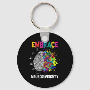 Neurodiversity Celebrate The Spectrum Brain Autism Keychain