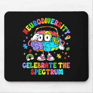 Neurodiversity Celebrate The Spectrum Brain Autism Mouse Pad