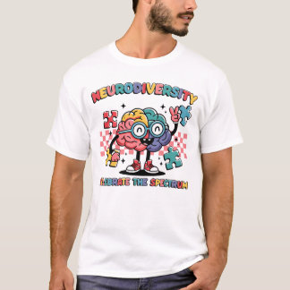 Neurodiversity Celebrate The Spectrum Brain Puzzle T-Shirt