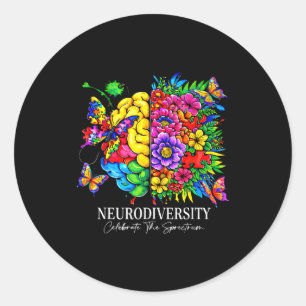 Neurodiversity celebrate the spectrum classic round sticker