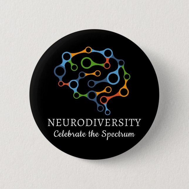 Neurodiversity Celebrate The Spectrum Gifts Button (Front)